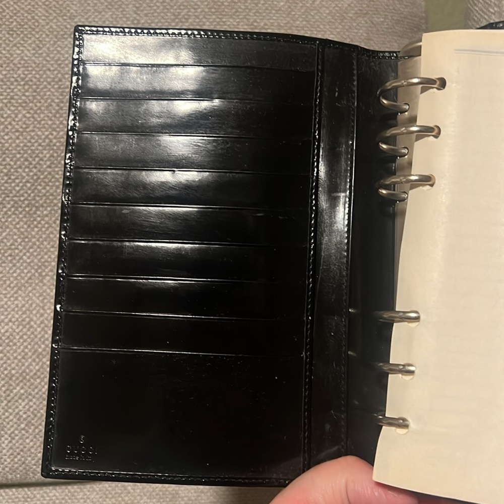 Gucci TOM FORD Black Patent Leather Agenda Notebook with Silver Hardware - Picture 7 of 14